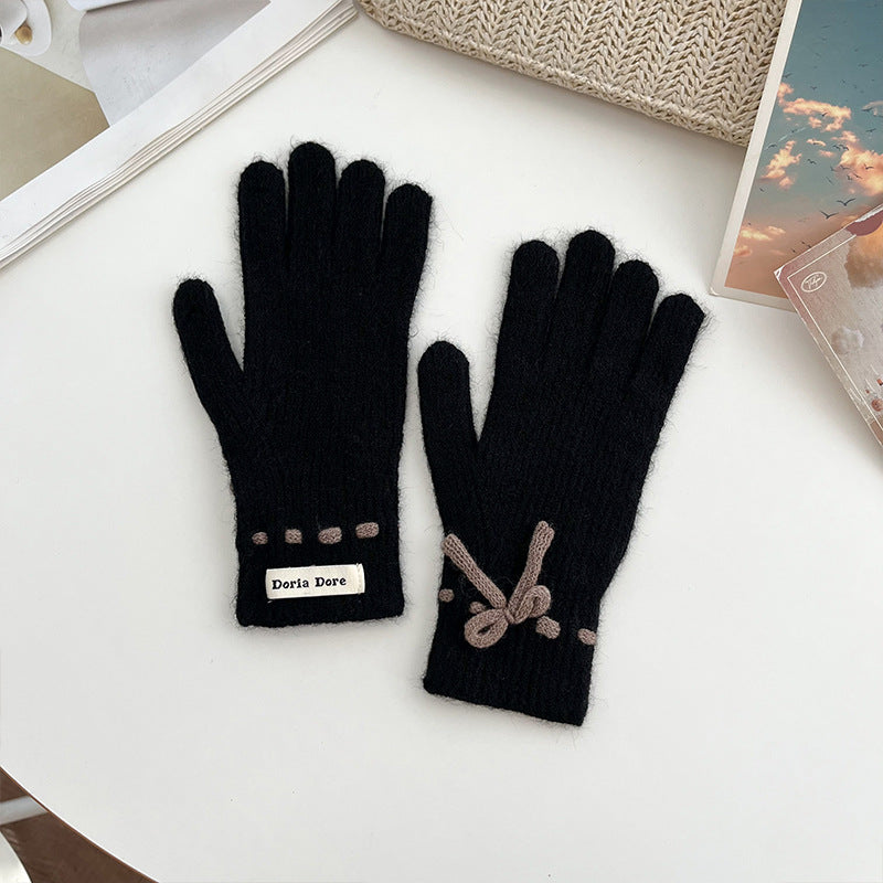 Color Fashionable Warm Comfortable Casual Cool Bow Winter Gloves