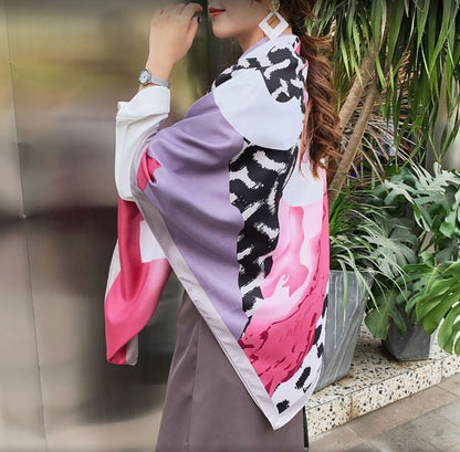 Leather Twill Artificial Silk Printed Large Scarfs