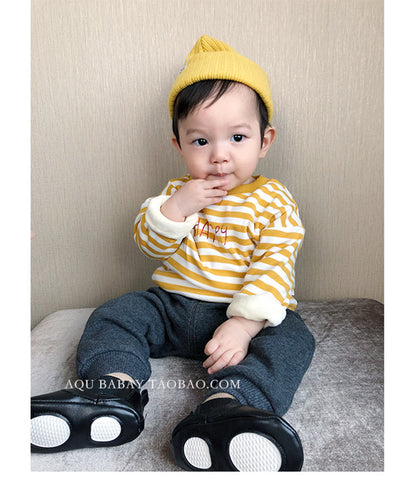 Children's Korean Smiley Hat Sleeve Knitted Boys Kids' Headwear