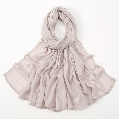 Malay Indonesian Rayon Monochrome Wide-brimmed Thin Scarfs