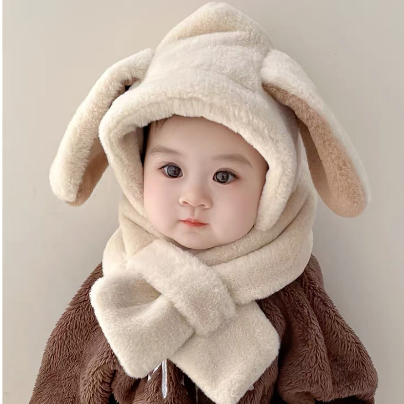 Children's Hooded Suit Fleece-lined Warm Thickened Cold Protection Kids' Headwear