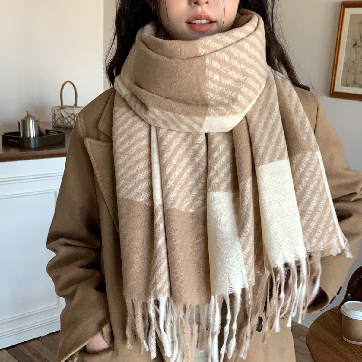 Women's Mid-length Korean Fashion Shawl Lovers Wild Scarfs