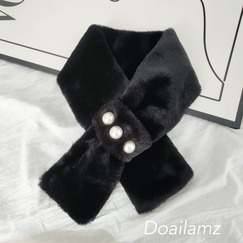 Pearl Plush Warm Fur Windproof Imitation Rabbit Collar Scarfs