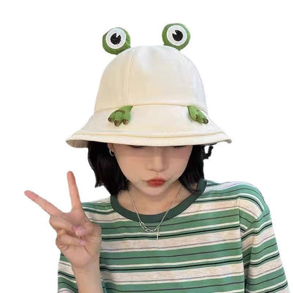 Little Frog Bucket Hat Female Summer Sun Protection Kids' Headwear