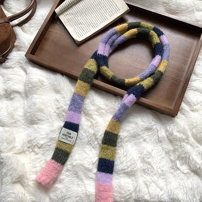 Women's Sweet Cool Hot Style Mohair Contrast Color Scarfs