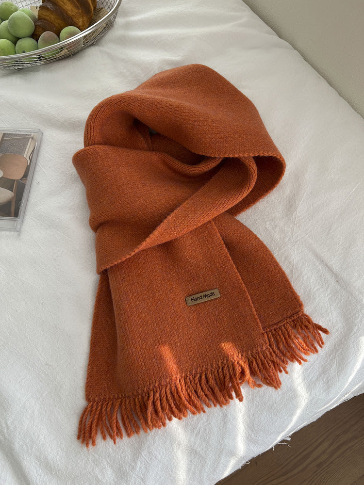 Women's Winter Versatile Solid Color Cashmere Narrow Scarfs