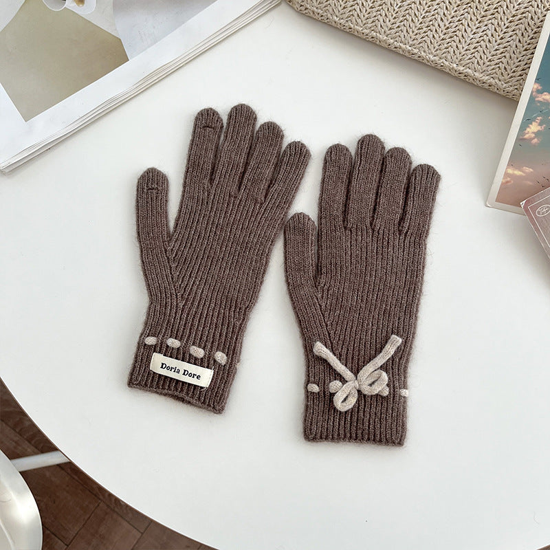 Color Fashionable Warm Comfortable Casual Cool Bow Winter Gloves