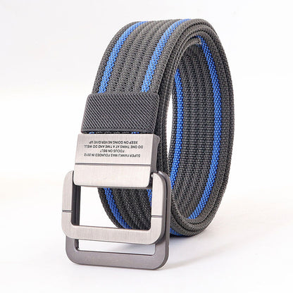 Men's Alloy Double Buckle Korean Weaving Nylon Belts