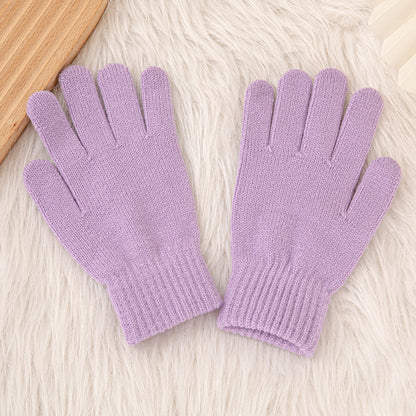 Women's & Men's Touch Screen Solid Color Veet Open Five Finger Gloves