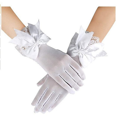 Bridal Wedding Dress Short Mesh Black Gloves