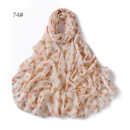 Small Floral Letter Sunscreen Shawl Pearl Scarfs