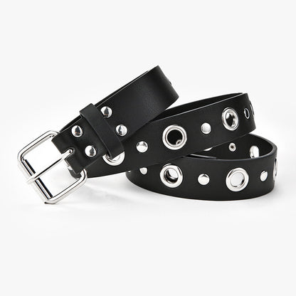 Women's Punk Casual Eyelet Button Decorative Rivet Belts