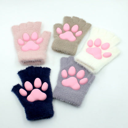 Silicone Cat's Paw Cute Cat Plush Gloves