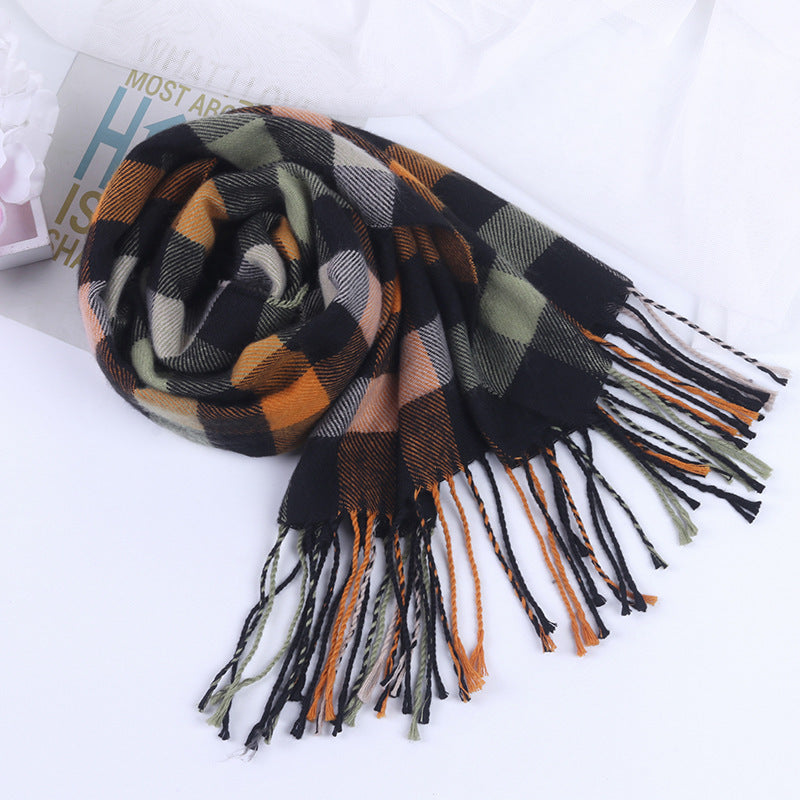 Women's & Men's Style Plaid Winter High-grade Artificial Cashmere Scarfs