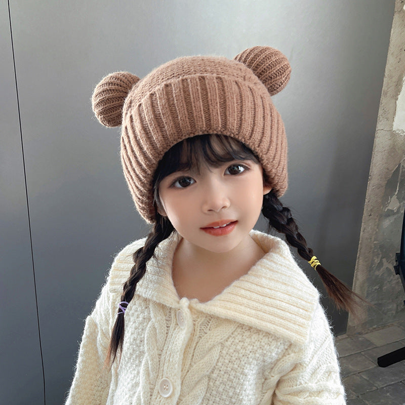 Children's Bear Ear Hat Woolen Comfortable Boys Kids' Headwear