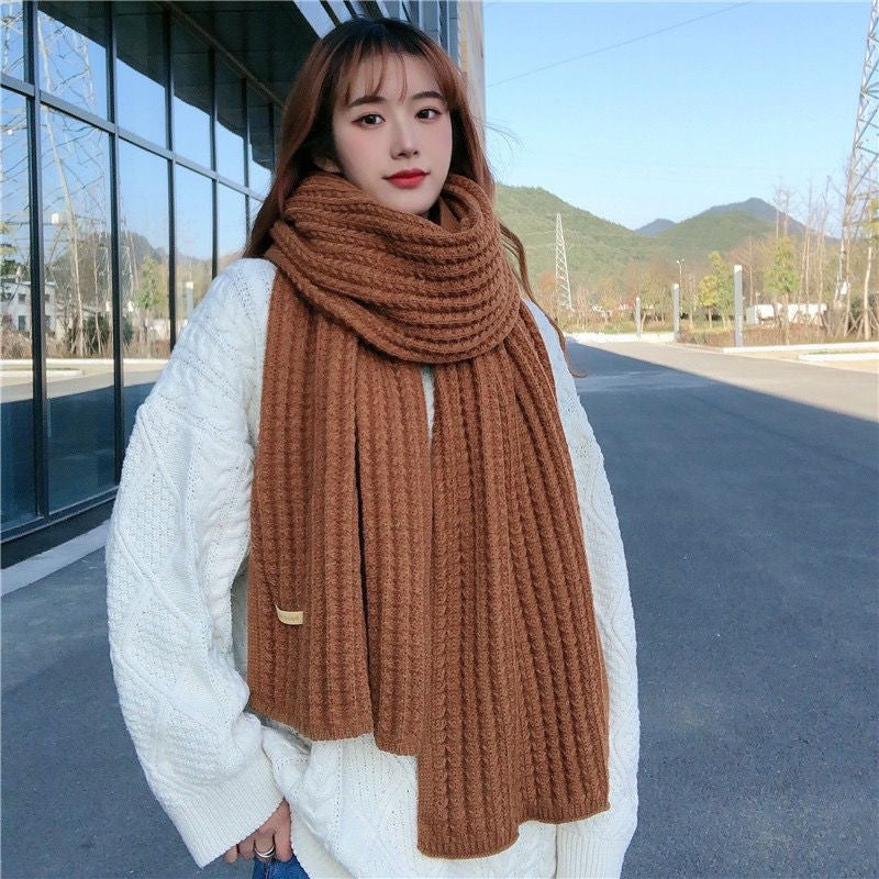 Women's Lengthened Windproof Solid Color Outdoor Sweet Scarfs