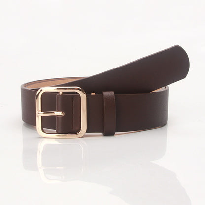 Women's Korean Style Retro Simple Square Buckle Belts