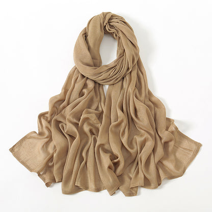 Malay Indonesian Rayon Monochrome Wide-brimmed Thin Scarfs