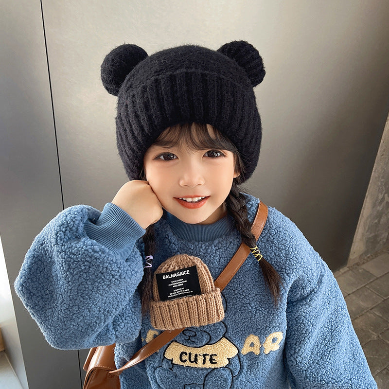 Children's Bear Ear Hat Woolen Comfortable Boys Kids' Headwear