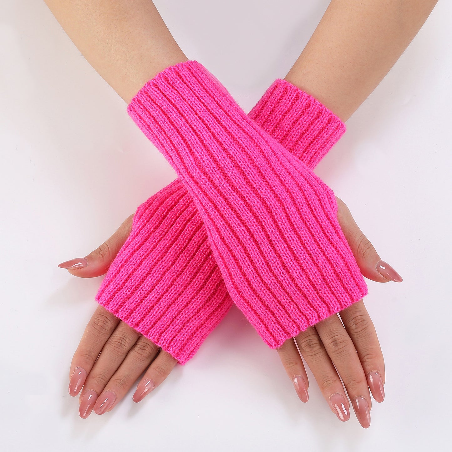 Women's Knitted Wool Fingerless Arm Sleeve Wrist Gloves