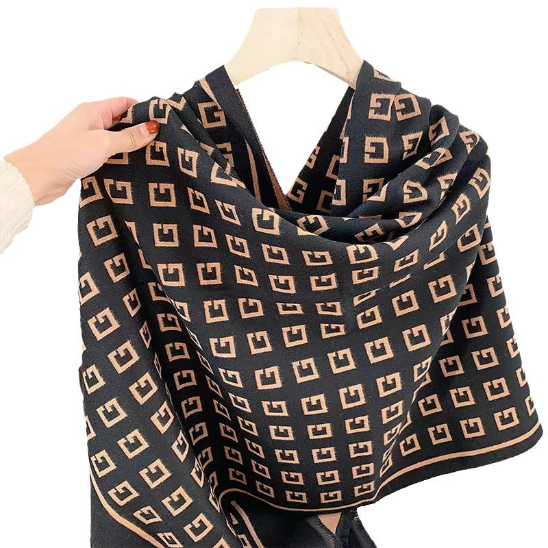 Women's Letter Artificial Cashmere Korean Warm Shawl Scarfs