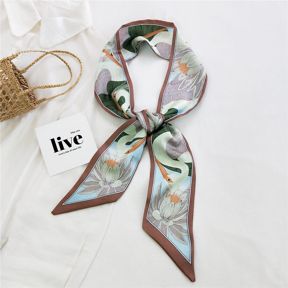 Women's Long Tie Hair Band Bag Straps Scarfs