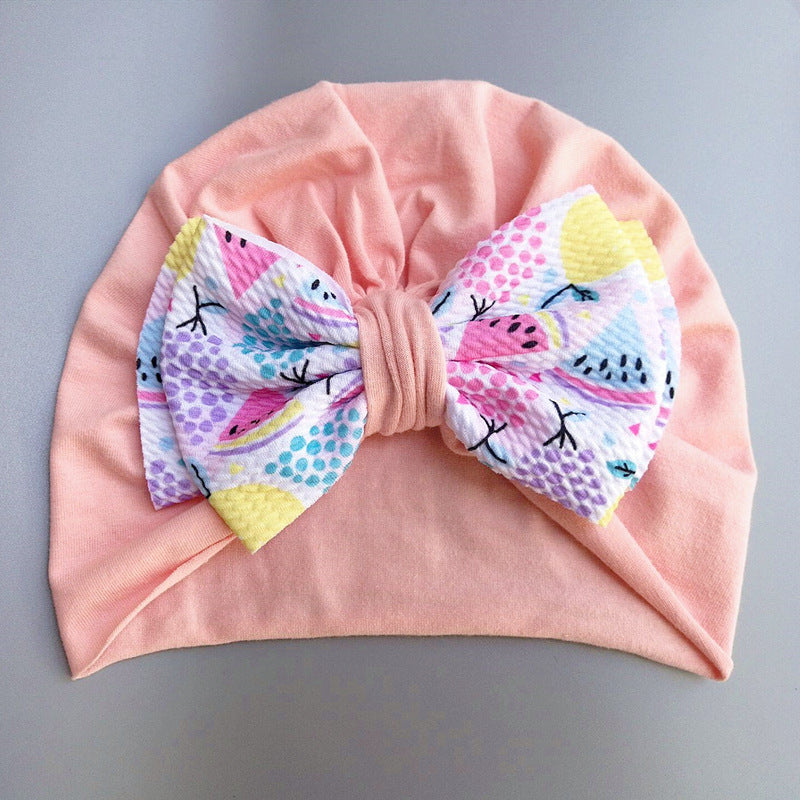 Care Fontanel Hat Fur Ball Bow Sleeve Thin Kids' Headwear