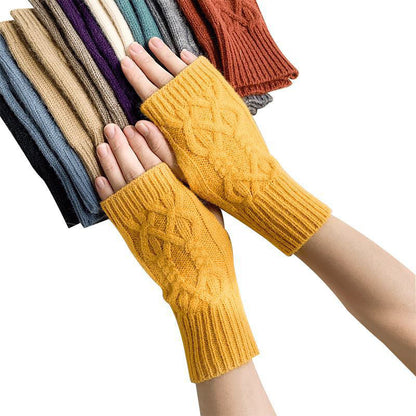 Knitted Half Female Winter Fingerless Finger Gloves