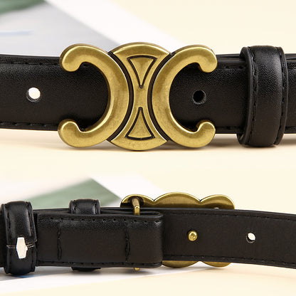 Women's Double Imitation Leather Advanced Sense Style Decoration Belts