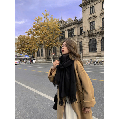 Women's & Men's Solid Color Korean Style Shawl Warm High Scarfs