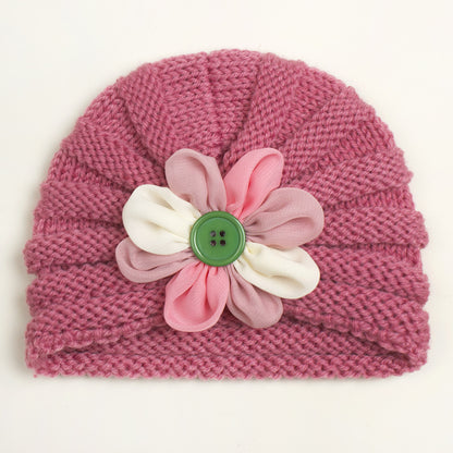 Cool Autumn Wool Flower Hat Sleeve Kids' Headwear