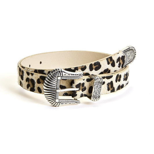 Women's Imitation Horse Fur Leopard Print Fashion Belts