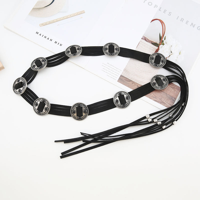 Retro Ethnic Style Inlaid Waist Chain Summer Bohemian With Belts