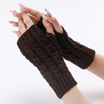 Women's & Men's Open Finger Arm Sleeve Knitted Warm Gloves