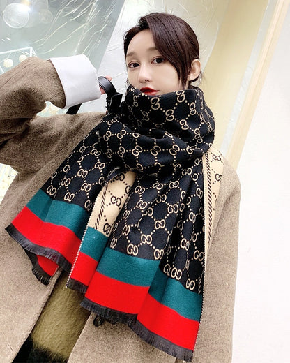 Women's Live Broadcast Artificial Cashmere Warm Mid-length Scarfs