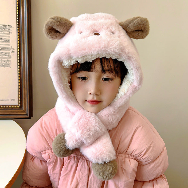 Children's Winter Fleece Lined Padded Warm Keeping Windproof Earflaps Boys Kids' Headwear