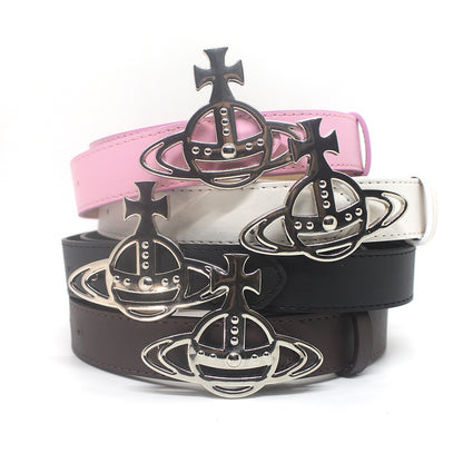 Saturn Buckle Universal Casual Fashion Decorative Belts