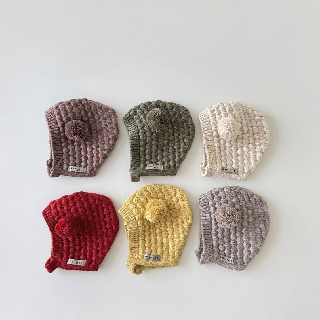 Hat Cute Infants Ball Earflaps Woolen Kids' Headwear