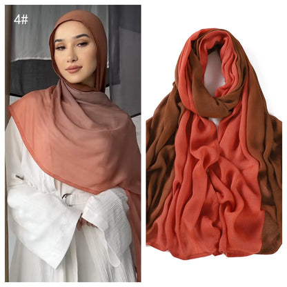 Wide-brimmed Thin Gradient Rayon Breathable Headcloth Scarfs