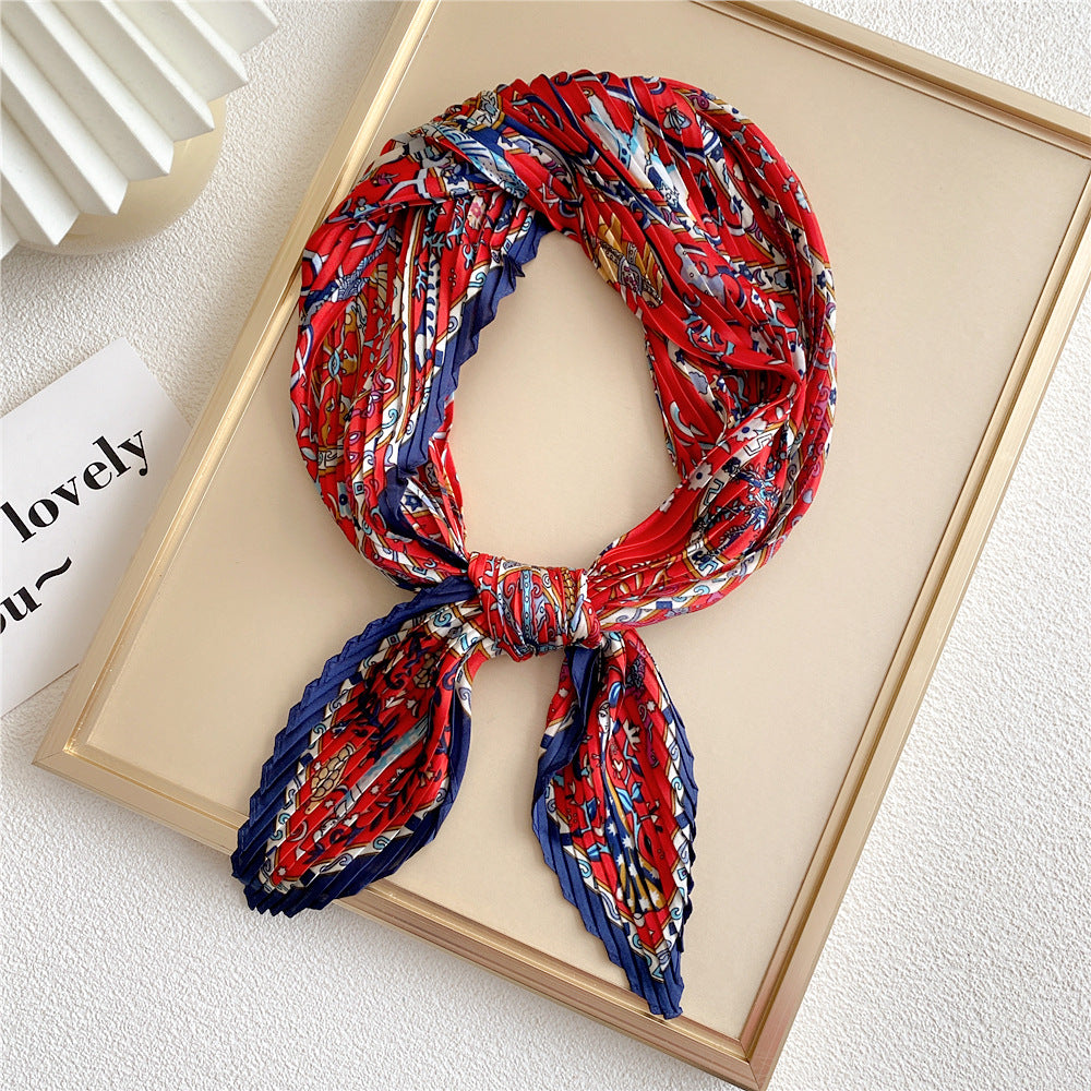 Women's Small Square Towel Versatile Decorative Silk Scarfs