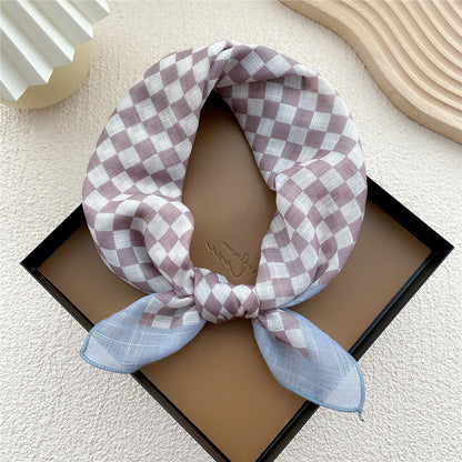 Square Towel Female Autumn Summer Bandana Headband Silk Scarfs