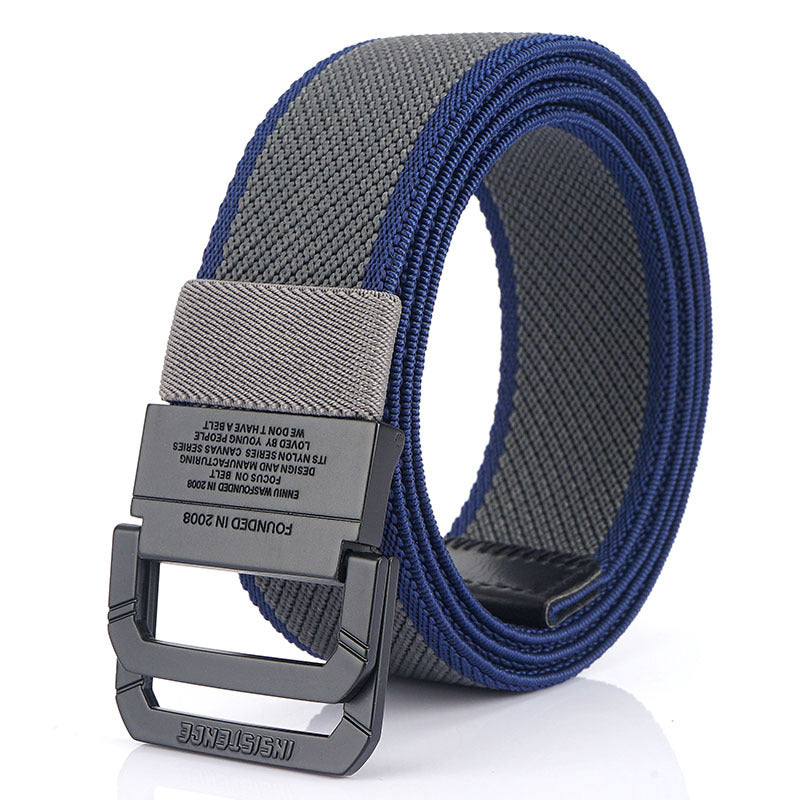 Men's Double Buckle Canvas Outdoor Sports Casual Belts