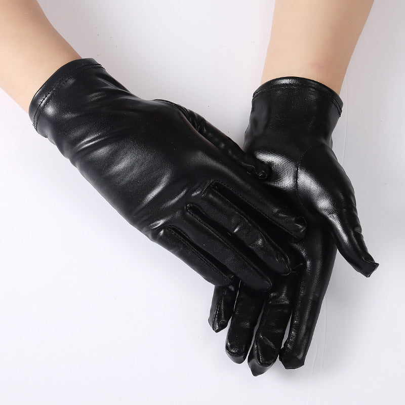 Women's Sexy Patent Leather Holiday Performance Etiquette Gloves