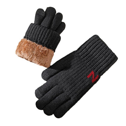 Men's Winter Thickened Fleece-lined Thermal Touch Screen Gloves