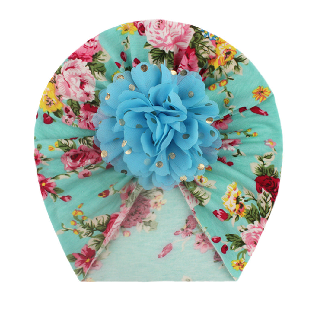 Children's Bronzing Flower Hat Printed Sleeve Comfortable Kids' Headwear