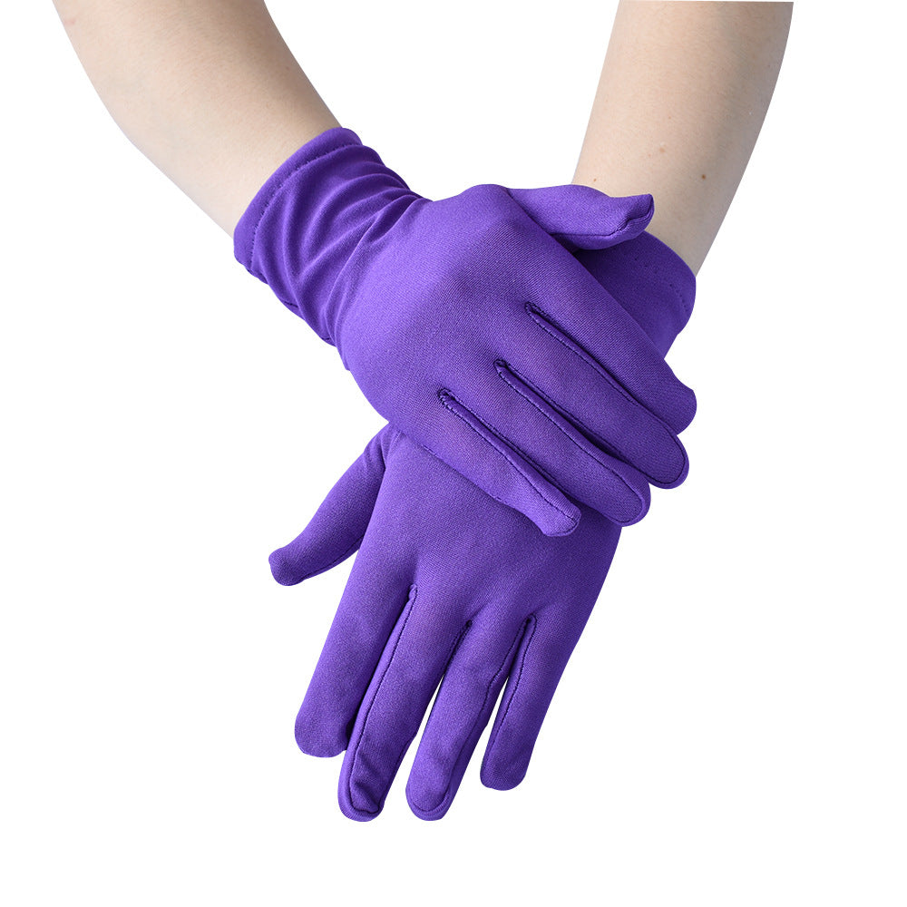 Women's Guard Milk Silk Satin Stretch Short Gloves