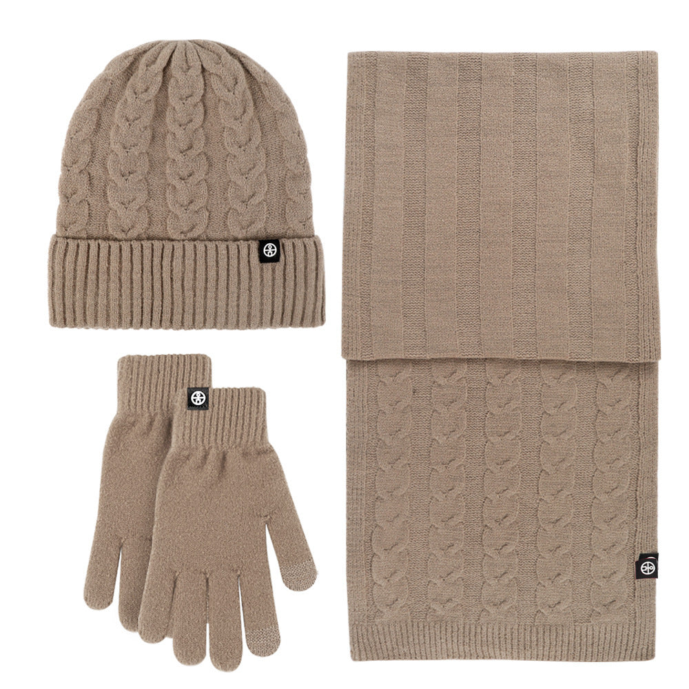 Knitted Half Finger Style Office Winter Gloves