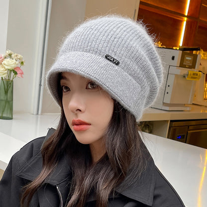 Women's Fashion Small Rabbit Fur Hat Peaked Hats & Caps