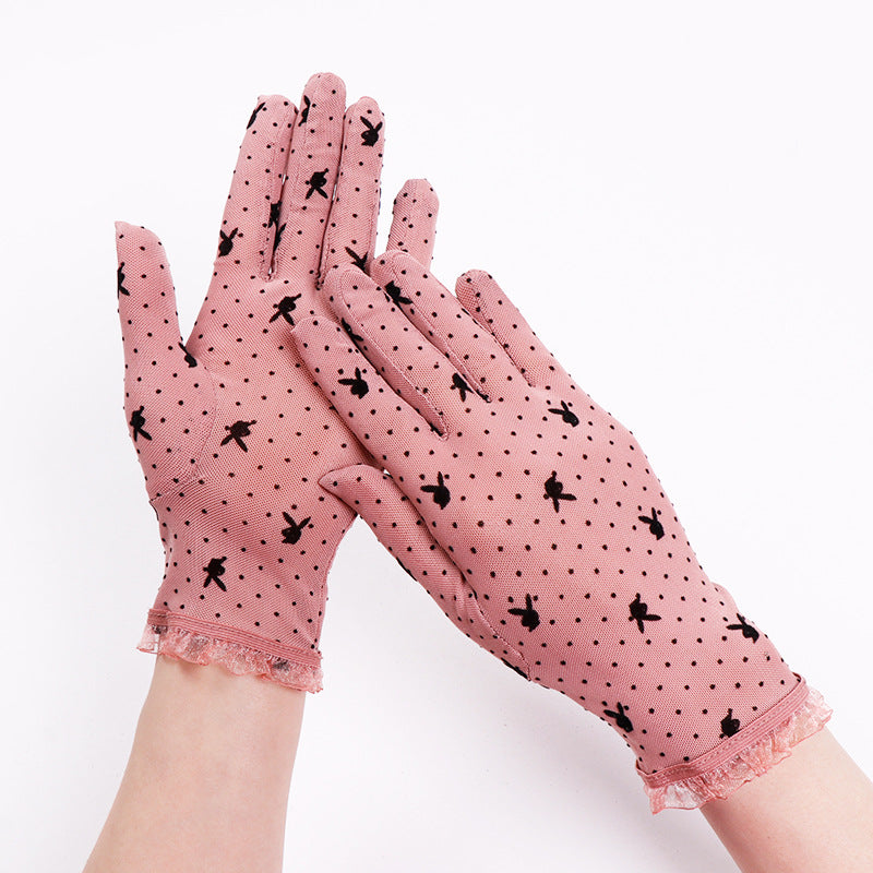 Women's Lace Elegant Sexy Short Summer Breathable Mesh Gloves