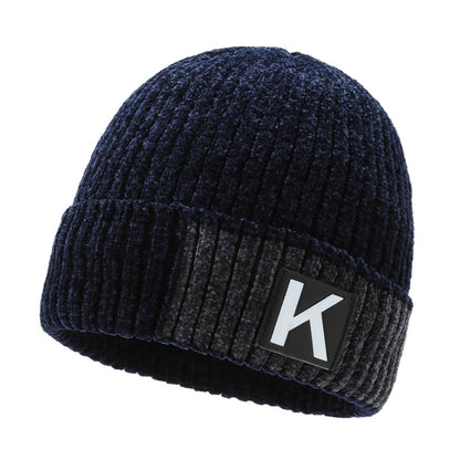 Men's Woolen Winter Fleece-lined Warm Knitted Hat Cycling Hats & Caps